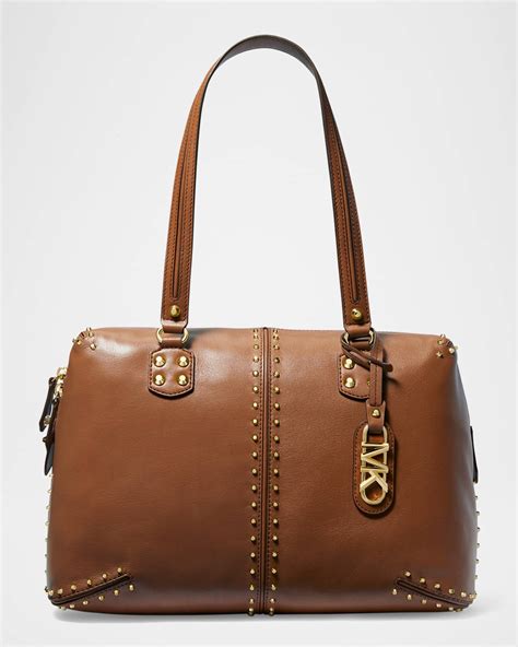 michael kors love studs tas|MICHAEL Michael Kors Astor Large Studded Leather Shoulder Bag.